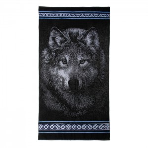 Махровое полотенце Волк 4124