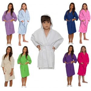 Халат Вафельный детский с капюшоном 