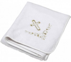 Махровая Крестильная простыня, золото 4411